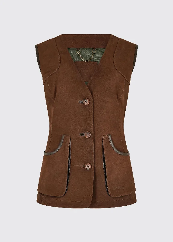 Allendale leren gilet - Walnut