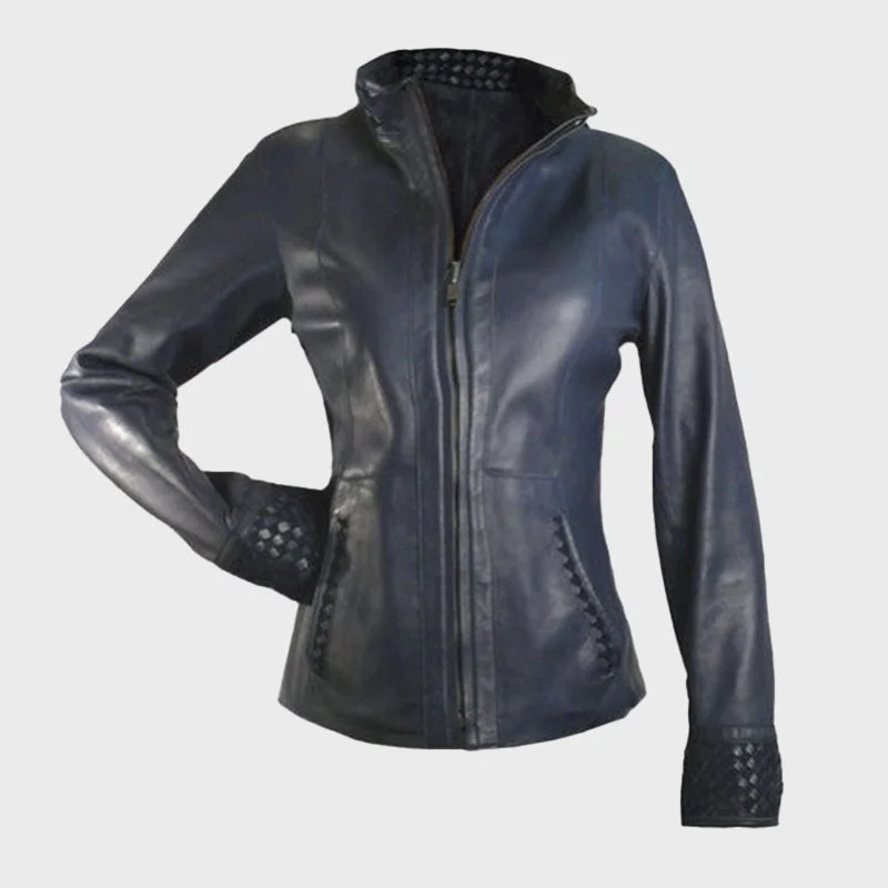 Women Reversible Leather Blazer