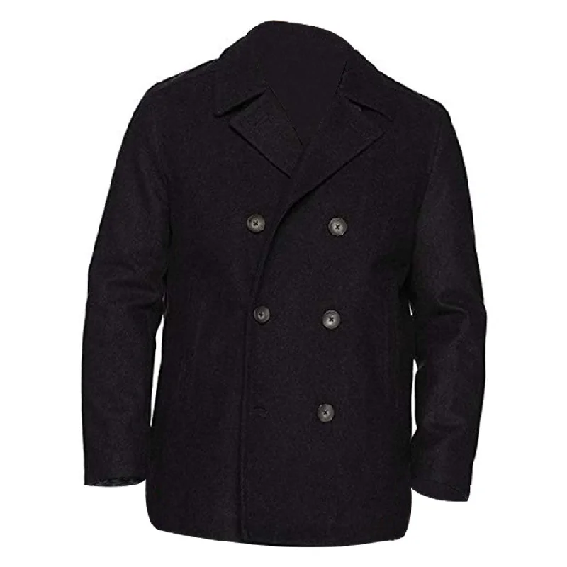 Men's Black David Beckham Pea Coat