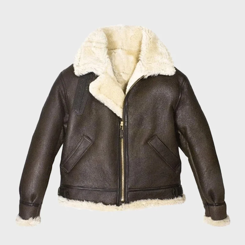 Men's Cream Sheepskin Shearling Jacket