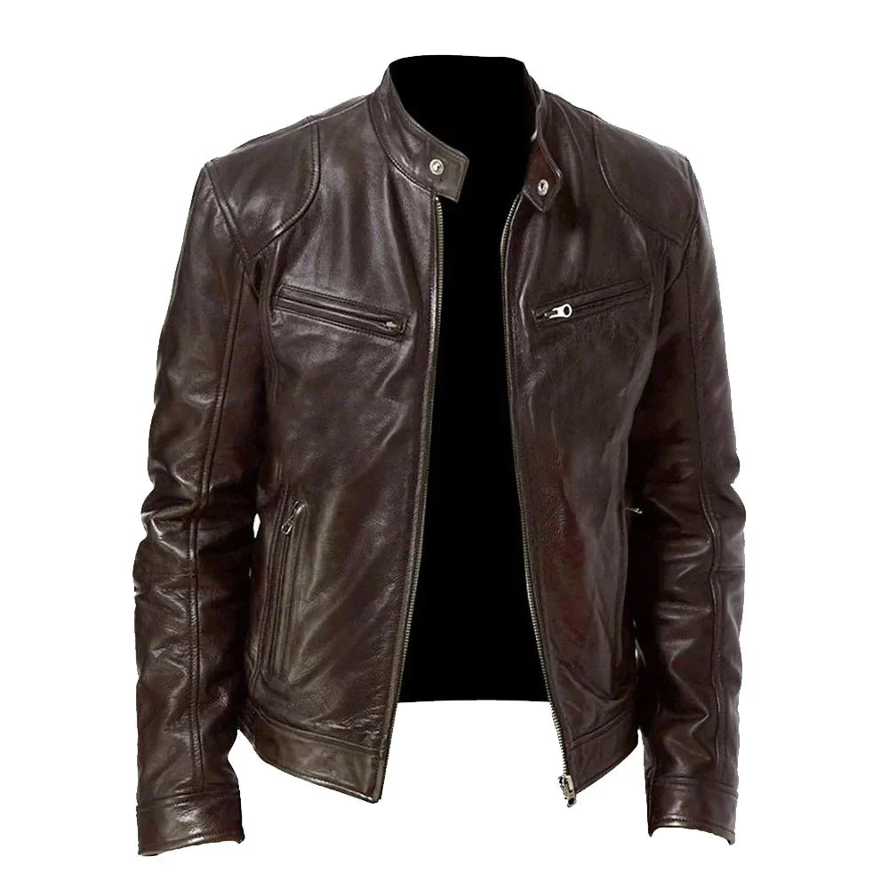 Men's Dark Brown Leather Jacket