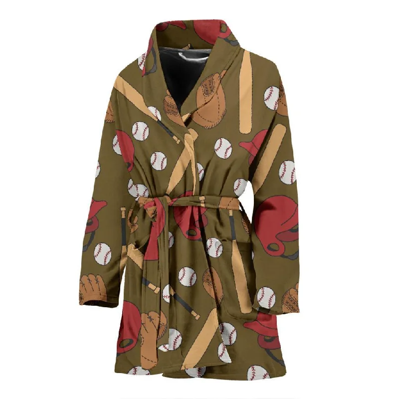 Print Pattern Baseball Women Long Robe