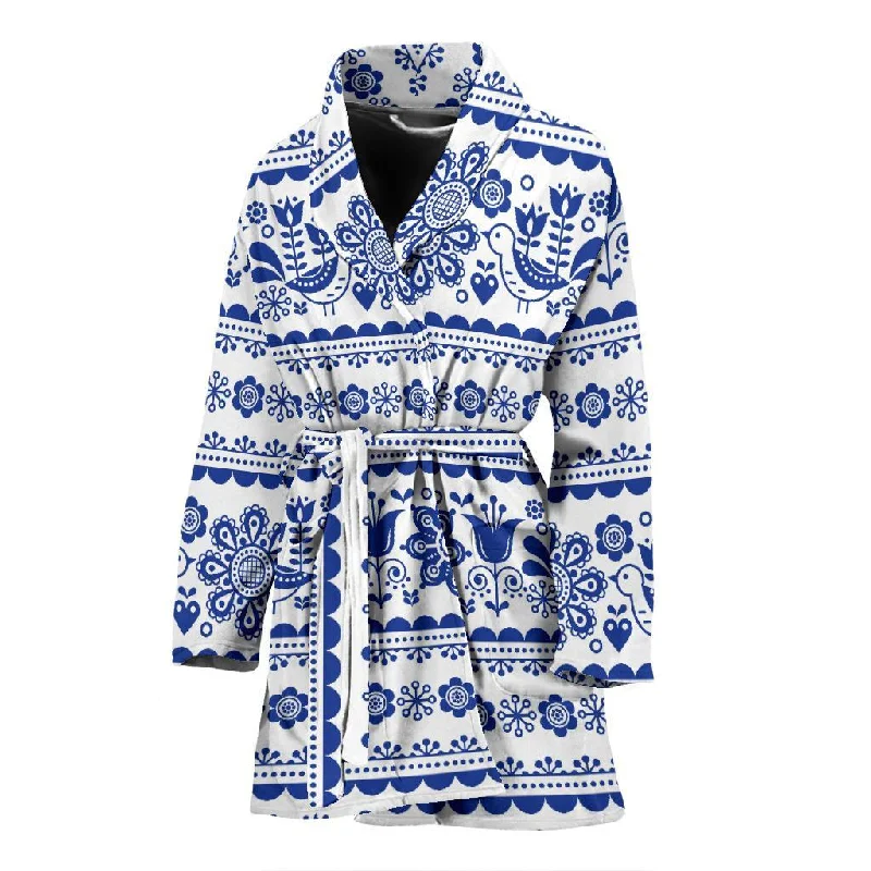 Print Pattern Swedish Women Long Robe