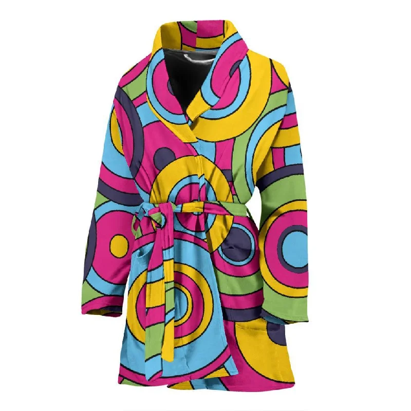 Psychedelic Colorful Print Pattern Women Long Robe