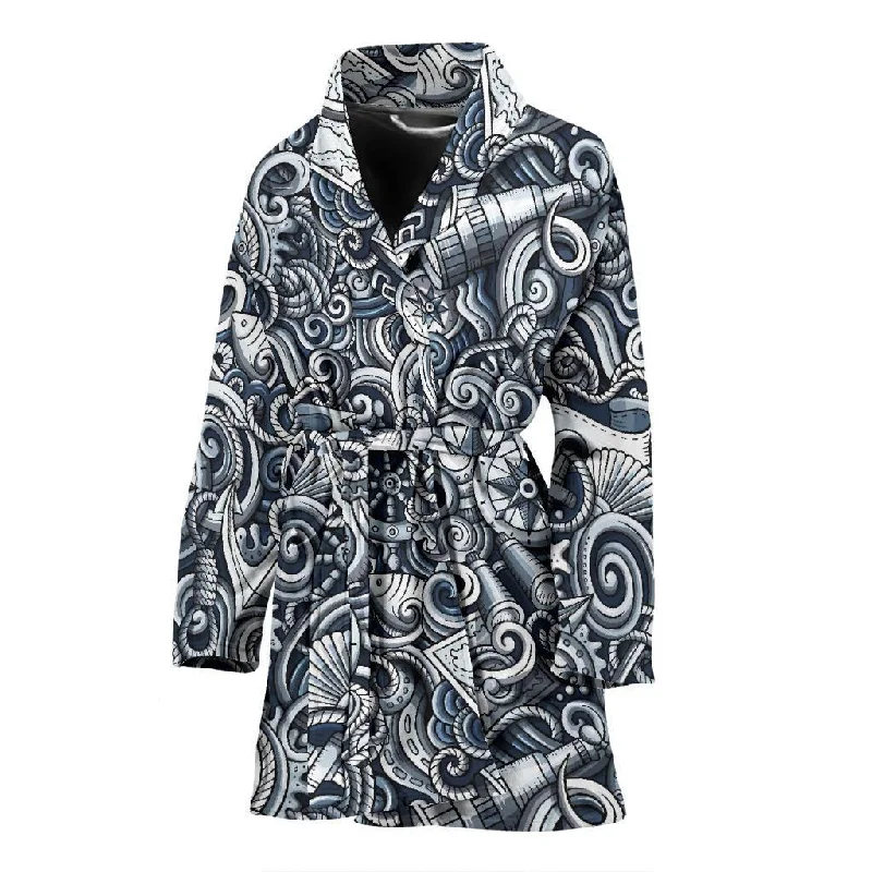 Psychedelic Compass Pattern Print Women Long Robe