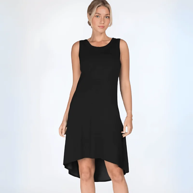 A-Line High-Low Black Dress Made in USA