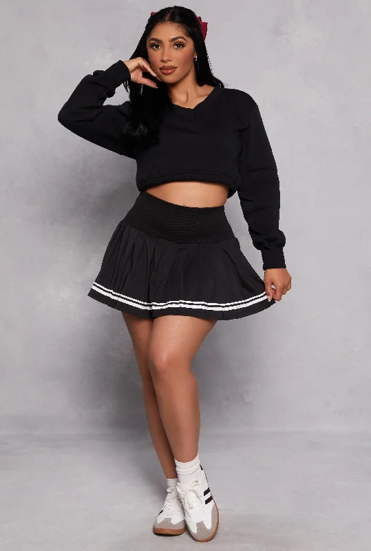 High Waisted Pleated Tennis Skirt