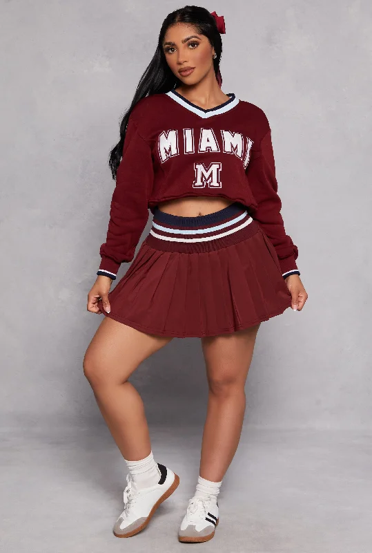 Varsity Stripe Pleated Tennis Skirt