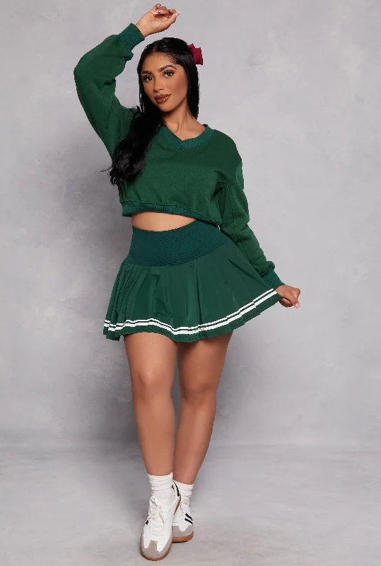 High Waisted Pleated Tennis Skirt