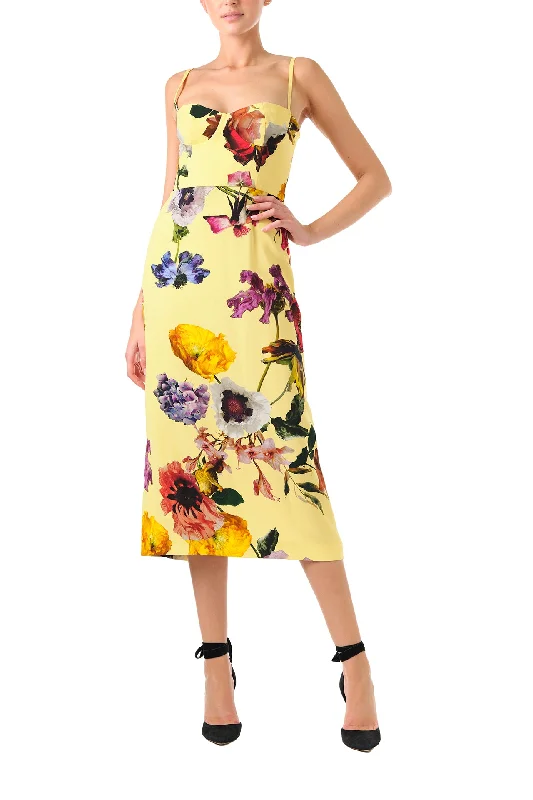 Floral Corseted Midi Dress