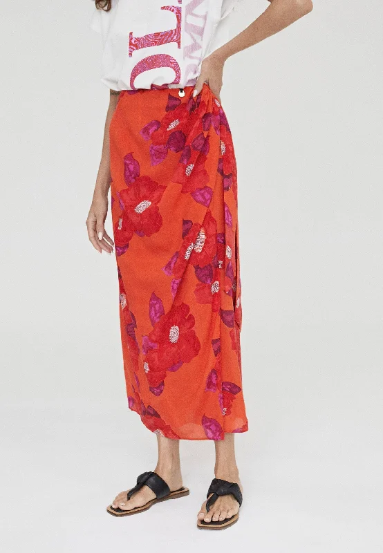 Printed pareo skirt