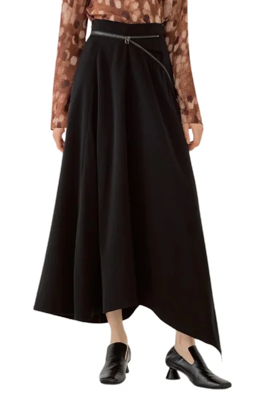 Valma Asymmetric Zip Skirt