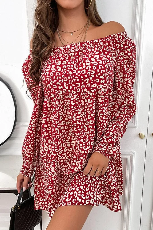 OFF SHOULDER PRINTED CASUAL DRESS