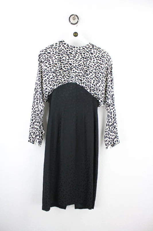 Vintage White Leopard Patterns Dress ( XS )