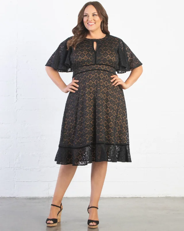 Middleton Lace Dress | BLACK/CINNAMON